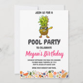 パイナップルプールパーティの招待状 招待状 (正面)