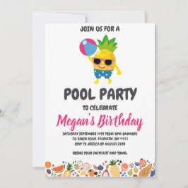 パイナップルプールパーティの招待状 招待状