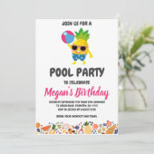 パイナップルプールパーティの招待状 招待状 (スタンド正面)