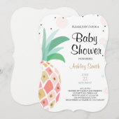 パイナップルベビーシャワー招待熱帯ブライダル 招待状 (正面/裏面)
