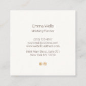 パイナップルホワイトウッド呼び出しカード スクエア名刺 (裏面)