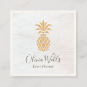 パイナップルホワイトウッド呼び出しカード スクエア名刺 (正面)