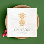パイナップルホワイトウッド呼び出しカード スクエア名刺