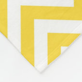 パイナップルホワイトLGシェブロン海軍ブルーネームモノグラム フリースブランケット (角)