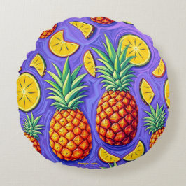 パイナップルポップ・アートの- Pineapple Empire ラウンドクッション
