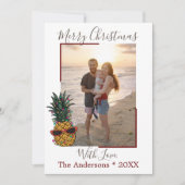 パイナップルメリークリスマスビーチ写真 シーズンカード (正面)