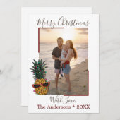 パイナップルメリークリスマスビーチ写真 シーズンカード (正面/裏面)