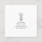 パイナップルモダンイラストレーションケータリングシェフ スクエア名刺 (裏面)
