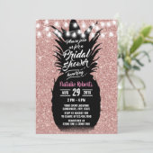 パイナップルモダンバラ金ゴールドルアウ(ハワイ式宴会)ブライダルシャワー 招待状 (スタンド正面)