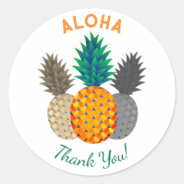 パイナップルモチーフAloha Roundスタンプ ラウンドシール