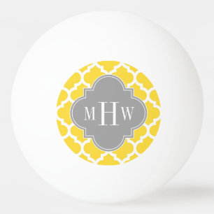 パイナップルモロッコ#5 Dkグレー3イニシャルモノグラム 卓球ボール