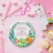 パイナップルヤシ熱帯ビーチパーティー ペーパープレート (パーティー)