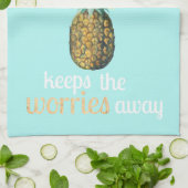 パイナップルライフ引用文 キッチンタオル (折り畳み)