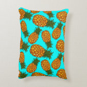 パイナップルラブパターン – おいしいトロピカルエキゾチック アクセントクッション (裏面(縦))