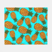 パイナップルラブパターン – おいしいトロピカルエキゾチック フリースブランケット (正面(横))