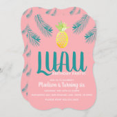 パイナップルルアウ（ハワイ式宴会）トロピカルバースデーパーティー 招待状 (正面/裏面)