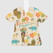 パイナップルルアウ（ハワイ式宴会）ハワイアンフラガールアロハシャツ オーナメント (裏面)