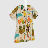 パイナップルルアウ（ハワイ式宴会）ハワイアンフラガールアロハシャツ オーナメント (正面)