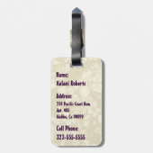 パイナップルルアウ（ハワイ式宴会）ハワイアンフラガールデュオケース ラゲッジタグ (裏面縦)