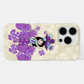 パイナップルルアウ（ハワイ式宴会）ハワイアンフラガールバイオレット Case-Mate iPhoneケース (裏面 (横))
