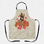 パイナップルルアウ（ハワイ式宴会）ハワイアンフラガールレッド エプロン (正面)