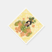 パイナップルルアウ（ハワイ式宴会）ハワイアンフラガール スタンダードカクテルナプキン (角)