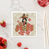 パイナップルルアウ(ハワイ式宴会)ハワイアンフラガール スタンダードカクテルナプキン (インサイチュ)