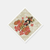 パイナップルルアウ(ハワイ式宴会)ハワイアンフラガール スタンダードカクテルナプキン (角)