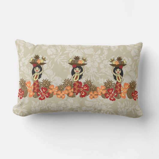 パイナップルルアウ(ハワイ式宴会)ハワイアンルンバーピロー ランバークッション (正面)