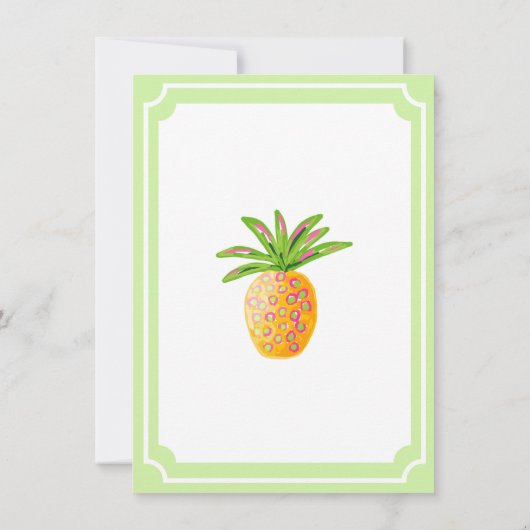 パイナップルルアウ(ハワイ式宴会)ブライダルシャワー招待 招待状 (裏面)