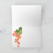 パイナップルルアウ(ハワイ式宴会)熱帯グリーティングカード カード (内部)