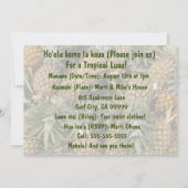 パイナップルルアウ(ハワイ式宴会)熱帯招待状 招待状 (裏面)