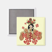 パイナップルルアウ（ハワイ式宴会）熱帯磁石 マグネット (正面/裏面)