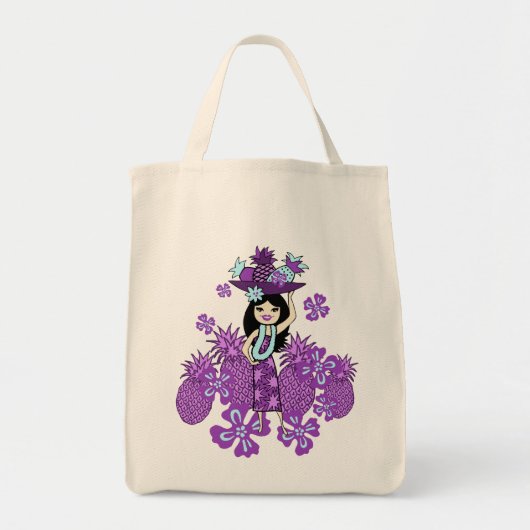 パイナップルルアウ(ハワイ式宴会)熱帯買い物袋 トートバッグ (正面)