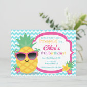 パイナップルルアウ(ハワイ式宴会)誕生日パーティーへの招待 招待状 (スタンド正面)