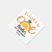 パイナップルレインボー、1歳の誕生日に甘い スタンダードカクテルナプキン (角)