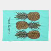 パイナップルレトロビーガン及びベジタリアンヴィンテージ果実 キッチンタオル (横)