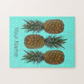 パイナップルレトロビーガン及びベジタリアンヴィンテージ果実 ジグソーパズル (横)