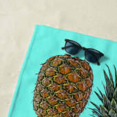 パイナップルレトロビーガン及びベジタリアンヴィンテージ果実 ビーチタオル (インサイチュ)