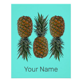 パイナップルレトロビーガン及びベジタリアンヴィンテージ果実 ポスター