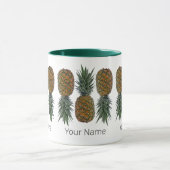 パイナップルレトロビーガン及びベジタリアンヴィンテージ果実 マグカップ (中央)