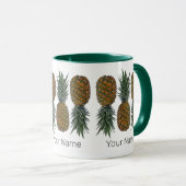 パイナップルレトロビーガン及びベジタリアンヴィンテージ果実 マグカップ (正面右)