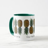 パイナップルレトロビーガン及びベジタリアンヴィンテージ果実 マグカップ (正面左)