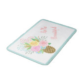 パイナップルローズブーケハロービューティフルピンクイエロー バスマット (アングル)