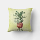 パイナップルヴィンテージグリーントロピカルモノグラムエレガント クッション (裏面)