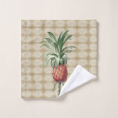 パイナップルヴィンテージトロピカルモノグラム バスタオルセット (ウォッシュタオル)