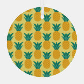 パイナップルヴィンテージ:実り多いパターンの喜び。 ガラスオーナメント (裏面)