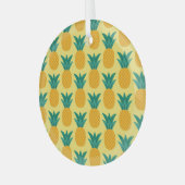 パイナップルヴィンテージ:実り多いパターンの喜び。 ガラスオーナメント (正面左)
