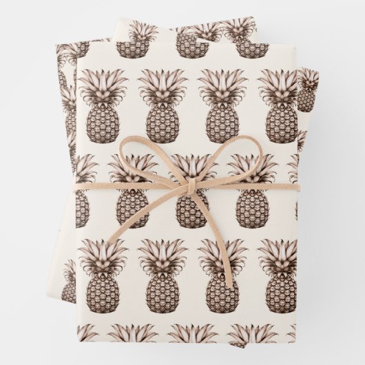 パイナップル付き熱帯アロハパーティー ラッピングペーパーシート (インサイチュ)