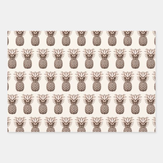 パイナップル付き熱帯アロハパーティー ラッピングペーパーシート (正面)